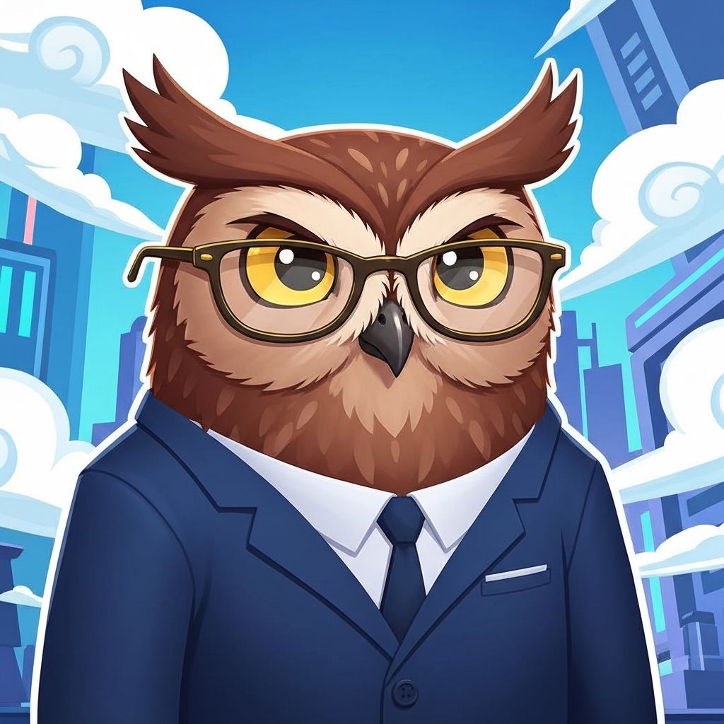 Wise owl in a business suit